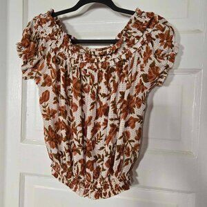 Free People FP One Suki blouse - Off the shoulder Ivory Combo floral top size S